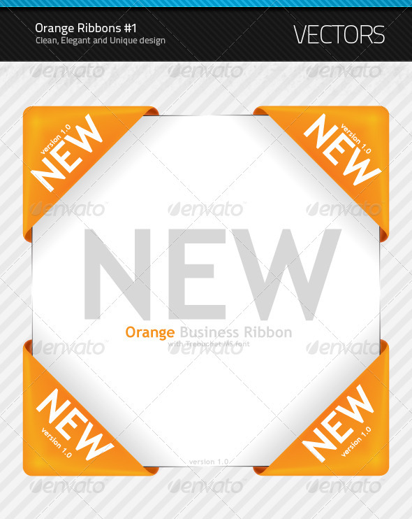 New Orange Ribbon #1 - Decorative Symbols Decorative