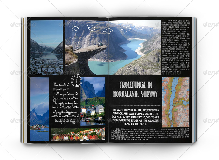 Travel Chalkboard Magazine, Print Templates GraphicRiver