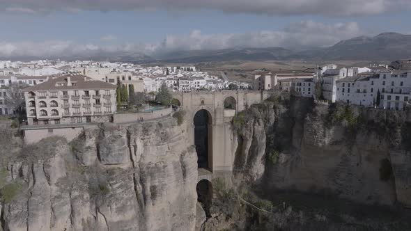 Aerial reveals famous 'new' bridge in Ronda Spain, from medieval times alt