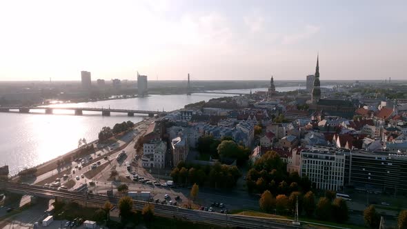 Beautiful Aerial View of Riga City the Capital of Latvia alt