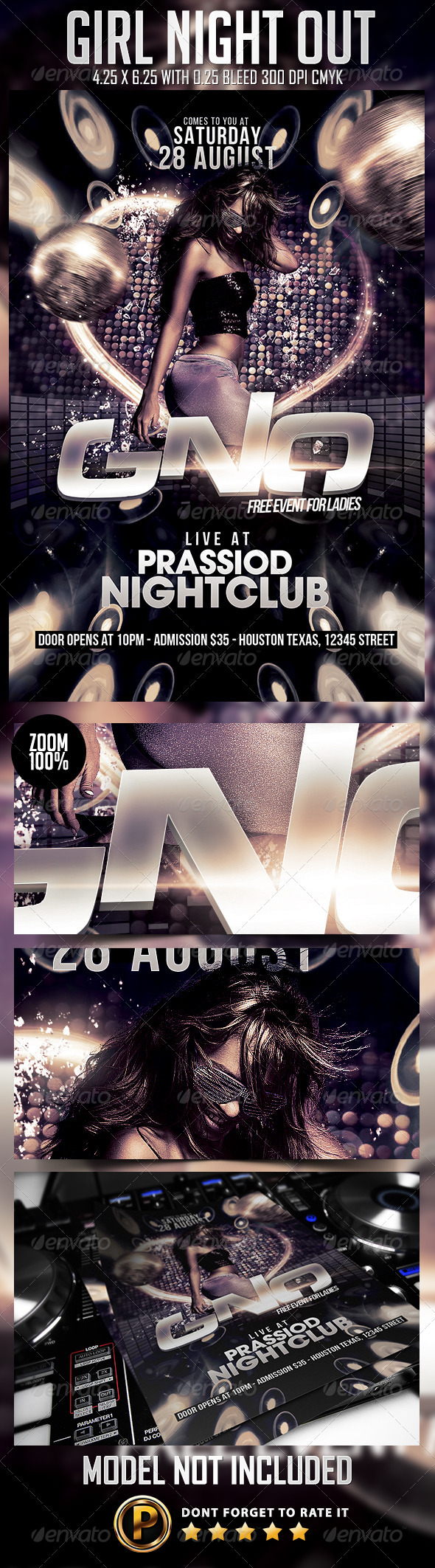 Girl Night Out Flyer Template - Clubs & Parties Events