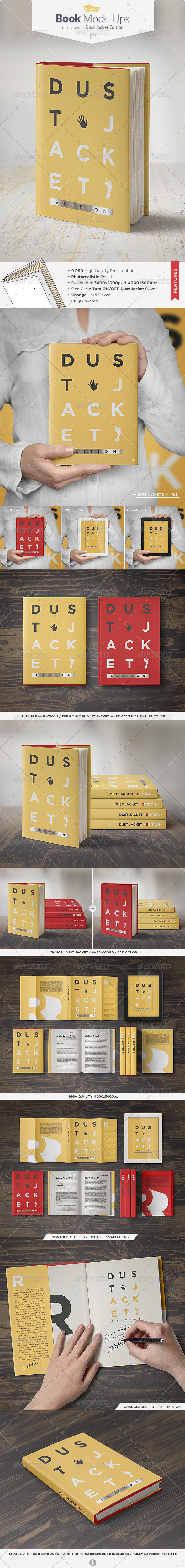 Book Mock-Up / Dust Jacket Edition - Books Print