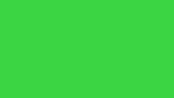 A Young Girl in a Hat Running By on a Green Screen Chroma Key