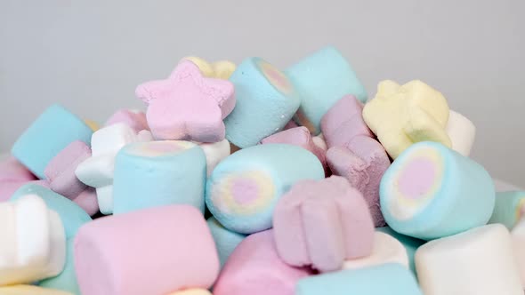 Types of colored marshmallow rotating 2