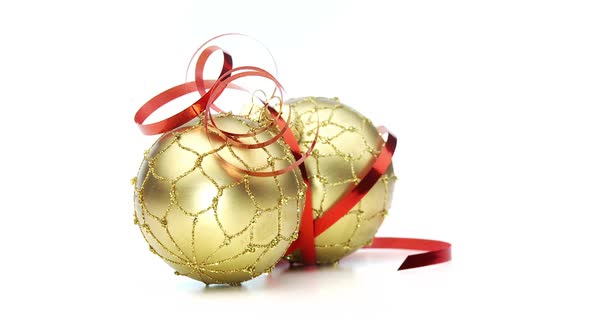 Beautiful Golden Christmas Baubles Looping alt