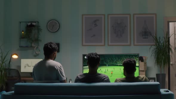 Indian Men Celebrating Goal During Soccer Match alt