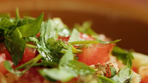 Tabbouleh Vegetable Salad Closeup Middle Eastern National Traditional Food alt