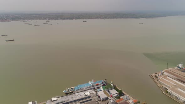 Cargo and Passenger Seaport in Surabaya Java Indonesia alt