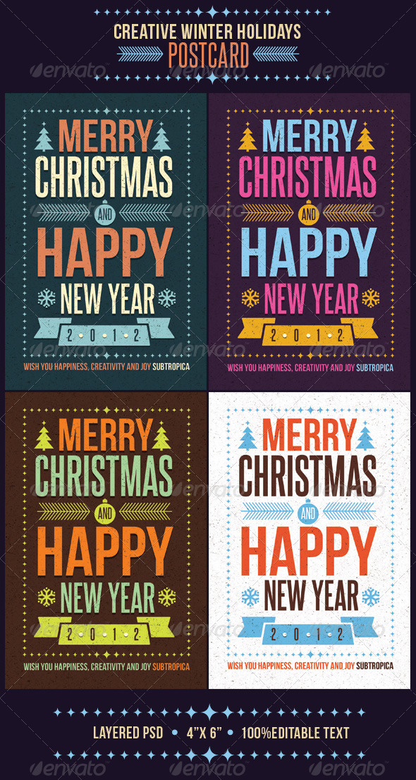 Creative Winter Holidays Postcard - Holiday Greeting Cards