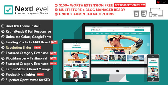 Nextlevel Responsive & Retina Ready Magento Theme