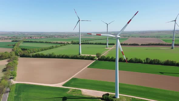 Rape fields and wind wheels, Gabsheim. Rhineland-Palatinate, Germany alt