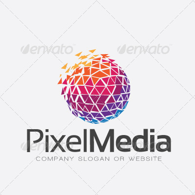 pixel media logo template