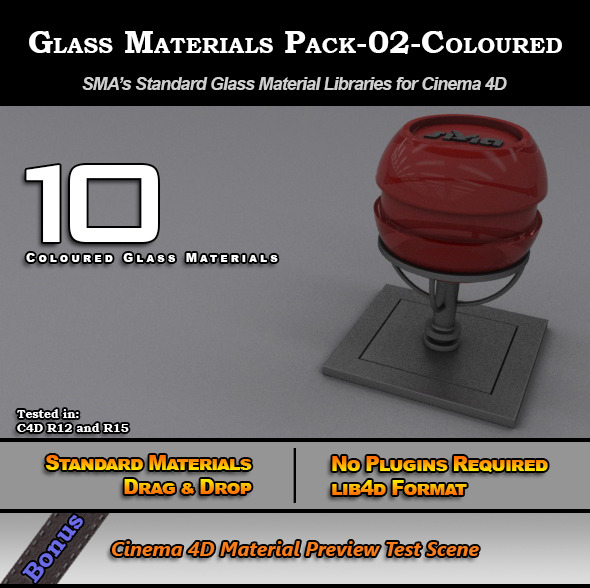 Glass Materials Pack-02-Coloured - 3Docean 7773323