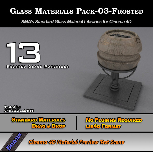 Glass Materials Pack-03-Frosted - 3Docean 7773333