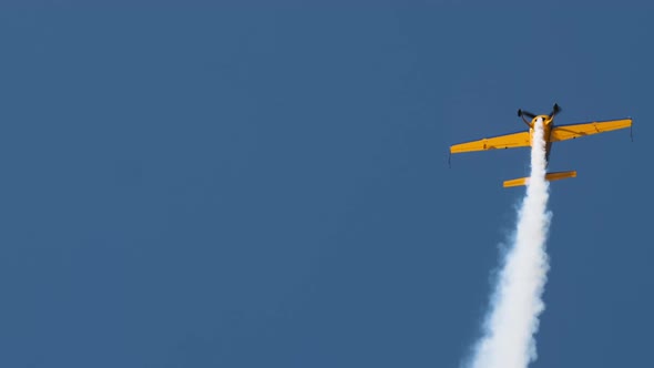 Yellow Sports Plane in Flight