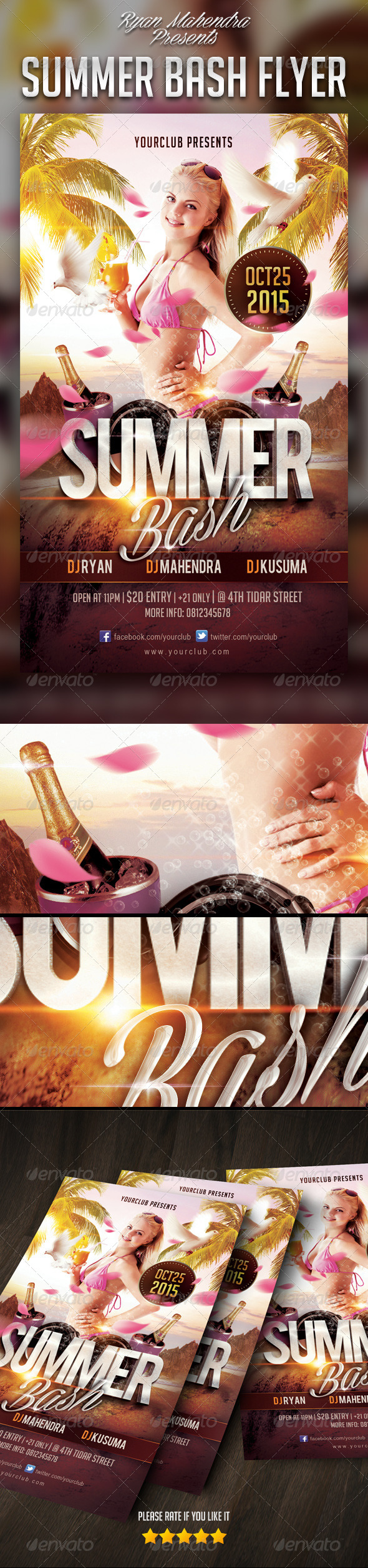 Summer Bash Flyer - Clubs & Parties Events
