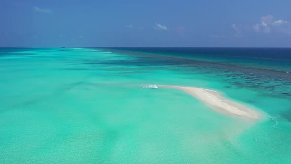 Aerial top view panorama of tropical sea view beach vacation by blue green ocean with white sand bac alt