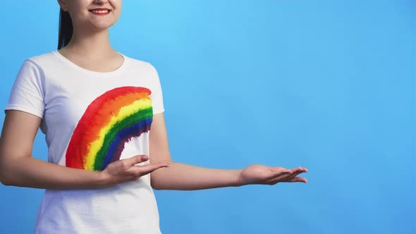 Lgbt Solidarity Social Banner Smiling Gay Woman alt