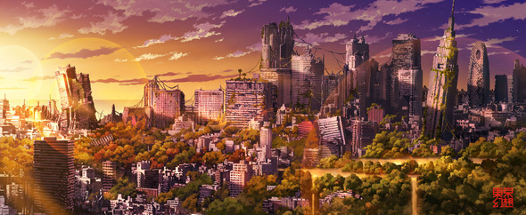 Sunset tokyo ruins cityscapes 17679