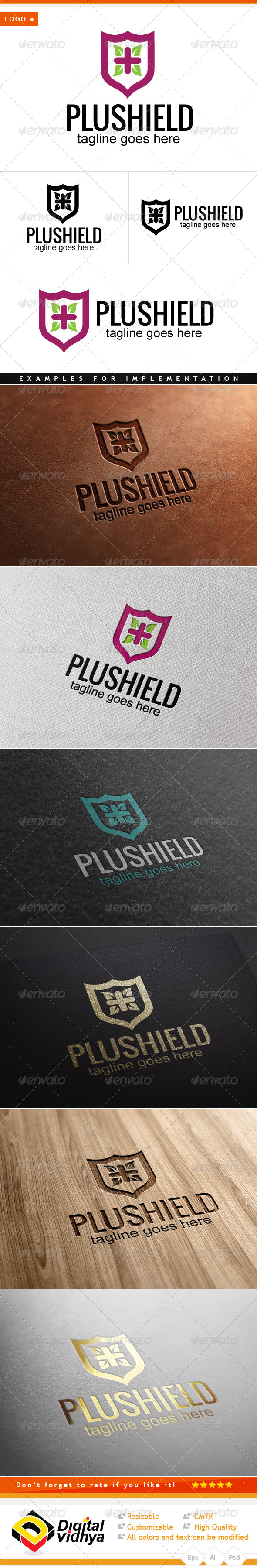 Health Plus Shield Logo - Symbols Logo Templates