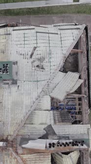 Vertical Video of a House That Was Damaged During the War in Ukraine alt