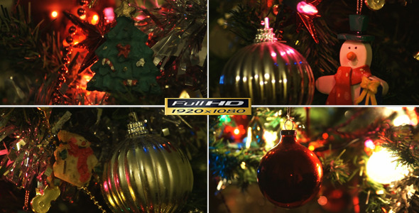 Christmas Tree Ornaments | 4 Full HD Videos | Pack alt