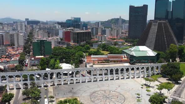 Lapa Arches, Carioca Aqueduct, Cathedral Of Saint Sebastian (Rio De Janeiro, Brazil) Aerial View alt