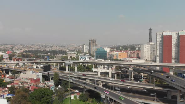 Aerial View of the Traffic in a Highway in Mexico City, Stock Footage