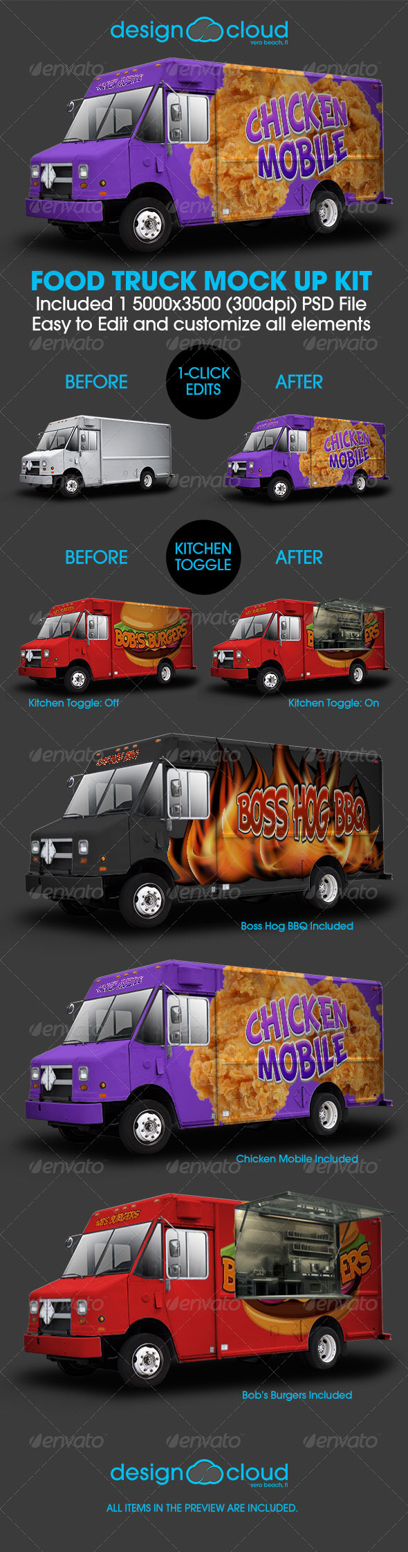 Download Food Truck Mock Up Kit by Design-Cloud | GraphicRiver