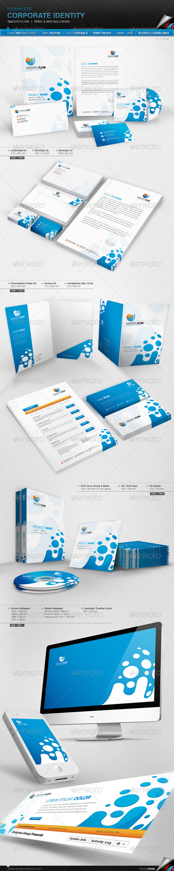 Corporate Identity - Smooth Flow - Stationery Print Templates