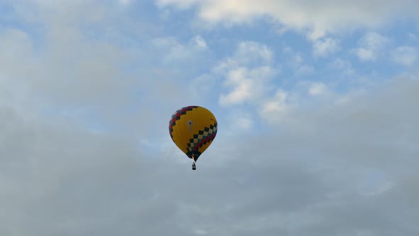 Aerostat in the morning sky alt