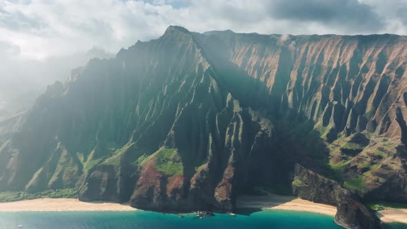Cinematic Hawaii Nature Landscapes Scenic NaPali Coast with Beautiful Mountain alt