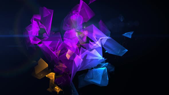 4k Abstract tech color background of geometric shapes. 3d rendering