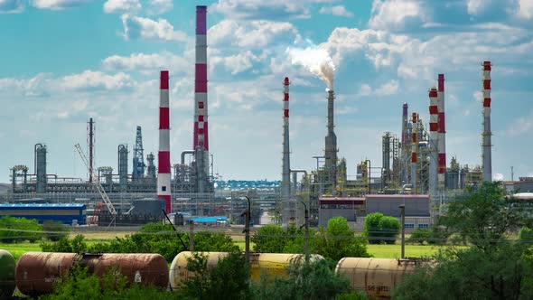 Refineries in the Day with Blue Skies alt