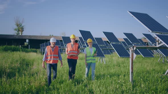 Walking to the Camera Happy Group of Investors and alt
