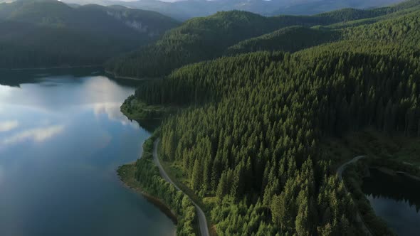 Evening Lake Aerial Panorama 19 alt