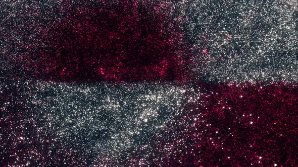 Greenland Flag With Abstract Particles