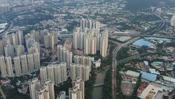 Drone fly over Hong Kong alt