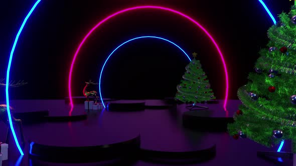 Christmas Neon 01 4k