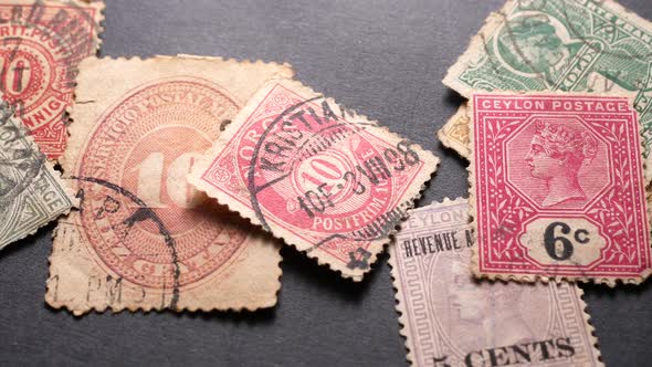 Close up of Old  Stamps