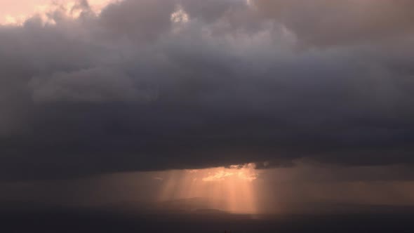 Glorious Sunrays Break Through a Thunderstorm Timelapse