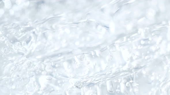 Macro White Transparent Cosmetic Serum Gel Cream Fluid Texture with Air Bubble