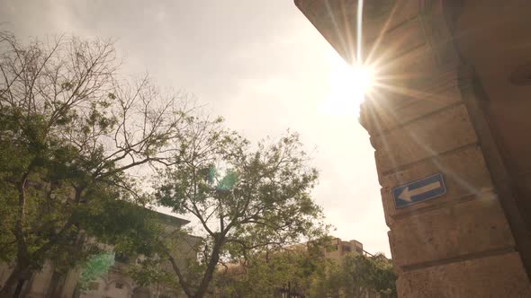 Beautiful Flare Disappearing With Column In A Street Of Havana, Cuba - Travelling alt