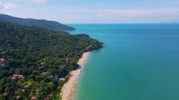 Ko Lanta Krabi Thailand Tropical White Beach at Koh Lanta Thailand Tropical Island Drone Aerial View alt