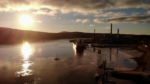Birds eye view of the Penobscot River Maine United States of America alt