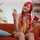 Redhead Girl Show Plastic Credit Bank Card Advertising Transferring Money Cashless Online Shopping - VideoHive Item for Sale