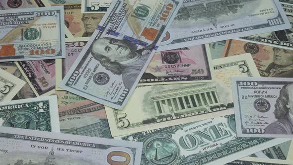 American Dollars Banknotes Of Different Denominations alt
