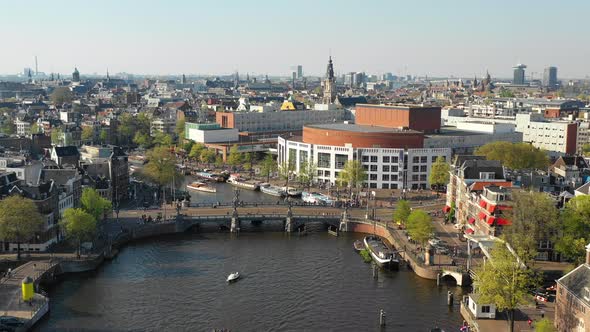 Amsterdam City Center and the Amstel Canal alt