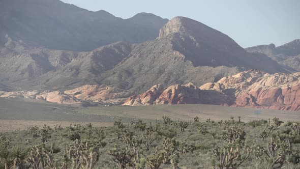 Pan right of mountains peaks in Death Valley alt