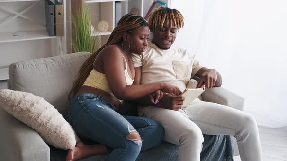 Couple Study Home Learning Reading Book Together alt